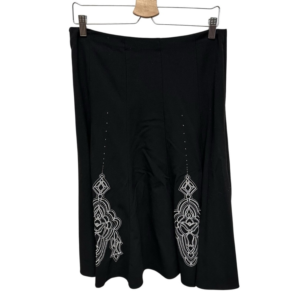 Sunny Leigh women’s pleated midi skirt black beaded boho whimsigoth size 8 - Picture 2 of 7